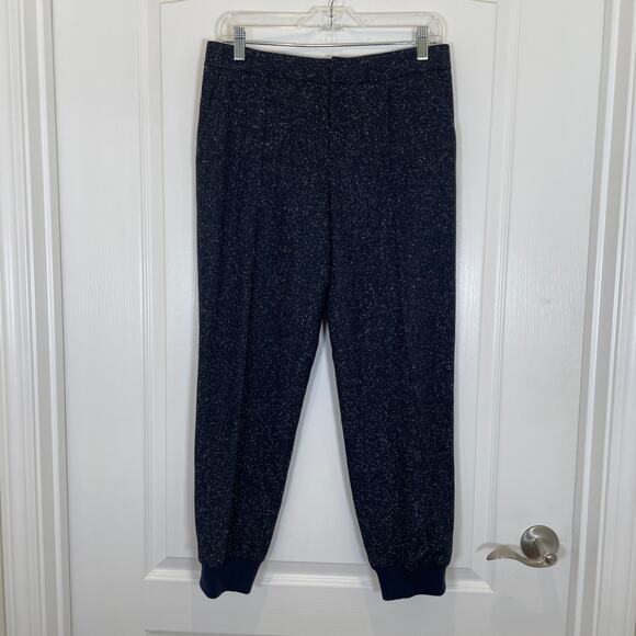 Club Monaco Briton Tweed Jogger Pants Navy Blue Speckle Wool Silk NWT 2 - Picture 2 of 5